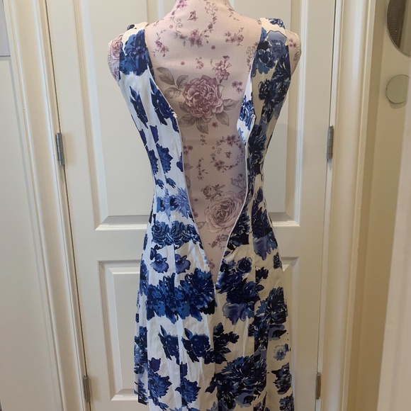 Size 2 Floral Cocktail Vintage Chaps Sundress - Picture 2 of 3